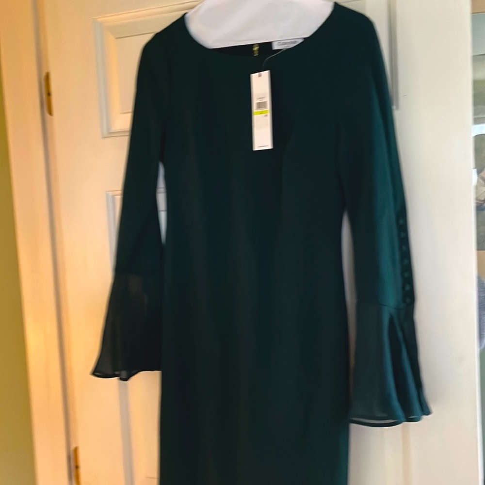 Calvin Klein size 4 midi dress nwt, dark green